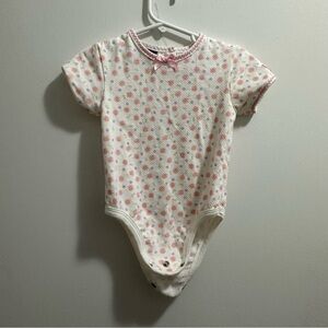 Vtg Y2K Winnie The Pooh Floral One-piece 24M Disney Short Sleeve Pastel Pink